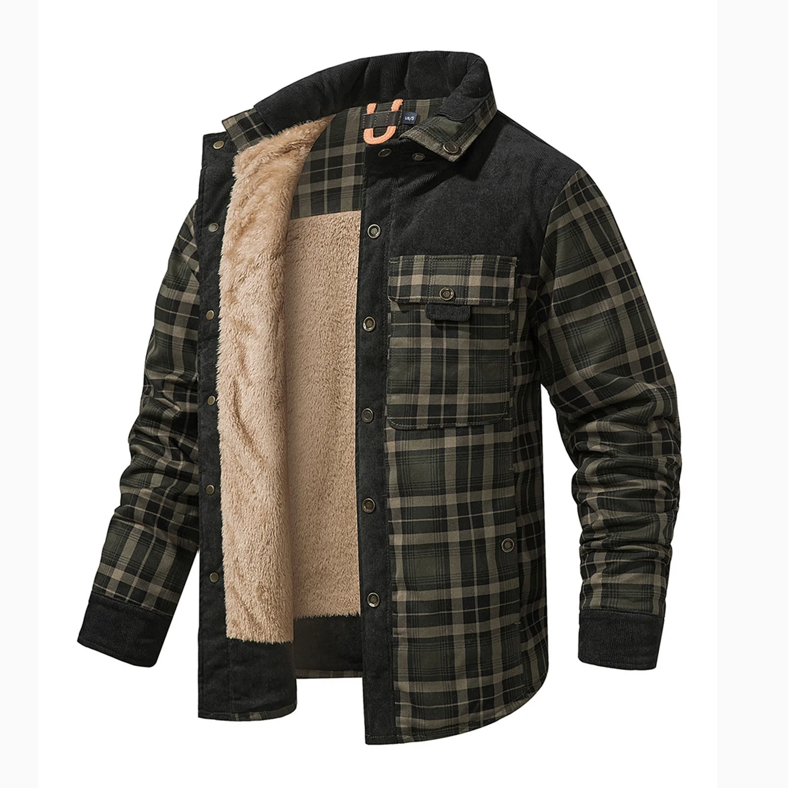 Sherpa-Lined Flannel Shirt Jacket